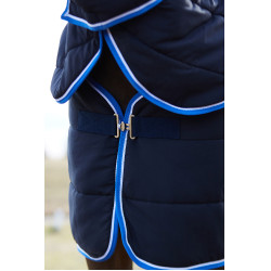 Capa de estábulo com forro Horze Glasgow com cobertura de pescoço 250 g Azul escuro Capa de estábulo com forro Horze Glasgow com cobertura de pescoço 250 g Azul escuro