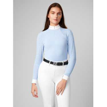 Camisa de competição LeMieux Olivia de mangas compridas Névoa Azul