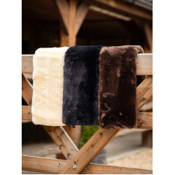 Capa de cilha de adestramento LeMieux Simuwool de enfiar Castanho