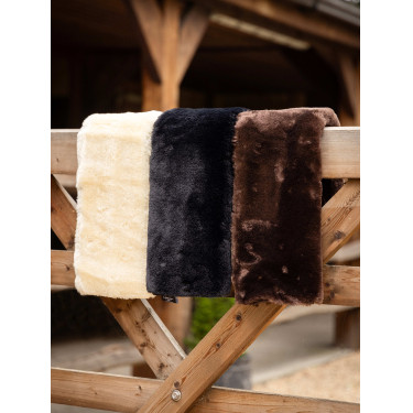 Capa de cilha de adestramento LeMieux Simuwool de enfiar Castanho