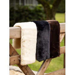 Capa de cilha de adestramento LeMieux Simuwool de enfiar Natural Castanho
