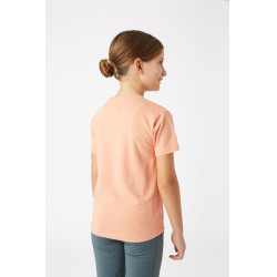 Camiseta Calina com bordado Horze infantil Rosa camarão Camiseta Calina com bordado Horze infantil Rosa camarão