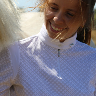 Polo de competição Sevilha Pénélope de mangas compridas Branco Polo de competição Sevilha Pénélope de mangas compridas Branco
