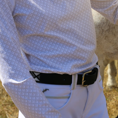 Polo de competição Sevilha Pénélope de mangas compridas Branco Polo de competição Sevilha Pénélope de mangas compridas Branco