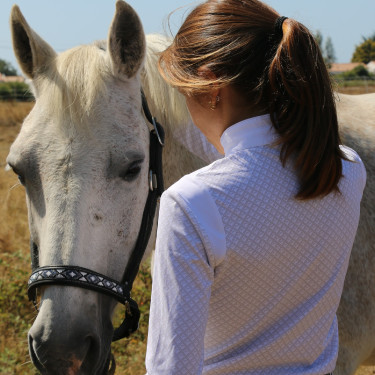 Polo de competição Sevilha Pénélope de mangas compridas Branco Polo de competição Sevilha Pénélope de mangas compridas Branco