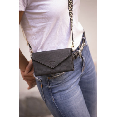 Phone Pocket Pénélope couro perfurado preto Phone Pocket Pénélope couro perfurado preto