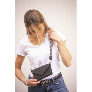 Phone Pocket Pénélope couro perfurado preto Phone Pocket Pénélope couro perfurado preto