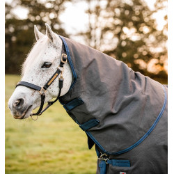Cobertura Horseware Rhino Hexstop Plus Vari-Layer Turnout 250g Cinza / índigo Cinzento
