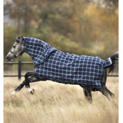 Cobertura Horseware Rhino Plus Vari-Layer 450g Marinho xadrez / índigo Azul-marinho Cobertura Horseware Rhino Plus Vari-Layer 450g Marinho xadrez / índigo Azul-marinho