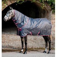 Capa Horseware Amigo Hero Ripstop Plus com cobertura de pescoço 0g Estampado HW azul-marinho