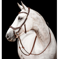 Bridão Horseware Micklem 2 Competition com rédeas de borracha Havana escuro