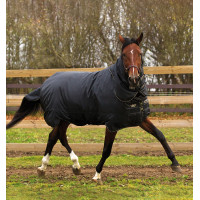 Cobertura Horseware Trot Plus com protetor de pescoço 350g Preto / preto / castanho