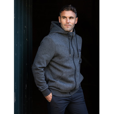Casaco de moletom com capuz e zíper masculino LeMieux em lã polar Casaco de moletom com capuz e zíper masculino LeMieux em lã polar
