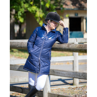 Casaco acolchoado longo GEM Tower Azul-marinho