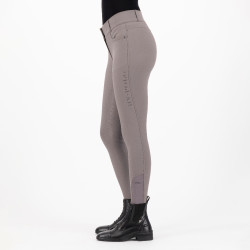 Calça de equitação HV Polo Favourite Midwaist FullGrip Areia escura Cinzento