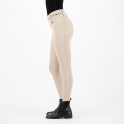 Legging de equitação HV Polo Favourite Cintura Alta FullGrip Noz Bege