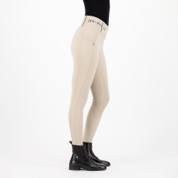 Legging de equitação HV Polo Favourite Cintura Alta FullGrip Noz Bege