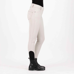 Calça de equitação HV Polo Ellen Cintura Alta FullGrip Cinza Zinco Bege Calça de equitação HV Polo Ellen Cintura Alta FullGrip Cinza Zinco Bege