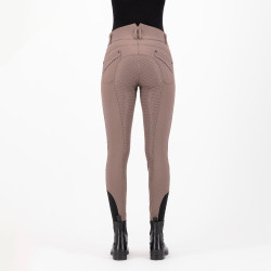 Calça de equitação HV Polo Ellen Cintura Alta FullGrip Noz Bege