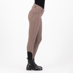 Calça de equitação HV Polo Ellen Cintura Alta FullGrip Noz Bege