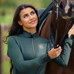 Top Imperial Riding Anna de manga comprida Floresta profunda Verde Top Imperial Riding Anna de manga comprida Floresta profunda Verde