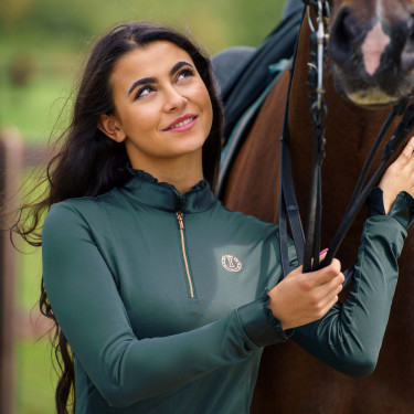 Top Imperial Riding Anna de manga comprida Floresta profunda Top Imperial Riding Anna de manga comprida Floresta profunda