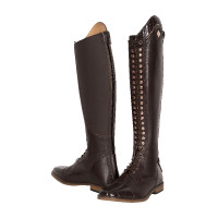 Botas de equitação Imperial Riding Olania Dressage Marrom / croco marrom Botas de equitação Imperial Riding Olania Dressage Marrom / croco marrom