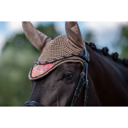 Touca anti-moscas Savona Style HKM Cinzento-acastanhado Castanho Touca anti-moscas Savona Style HKM Cinzento-acastanhado Castanho