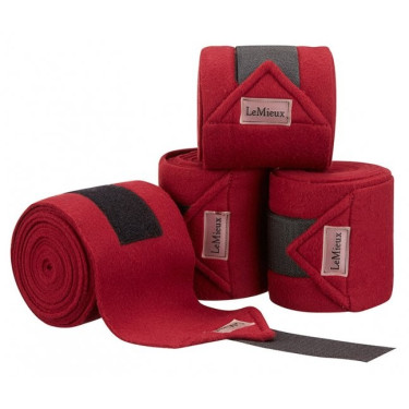 Bandagens de polo LeMieux Luxury Bordéus Bordô Bandagens de polo LeMieux Luxury Bordéus Bordô
