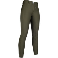 Calça Lea com fundo integral em silicone HKM Verde escuro Calça Lea com fundo integral em silicone HKM Verde escuro