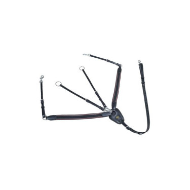 Peitoral com elástico largo HKM Preto