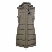 Colete acolchoado longo sem mangas Misty HKM Caqui