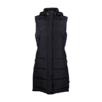 Colete acolchoado longo sem mangas Misty HKM Preto