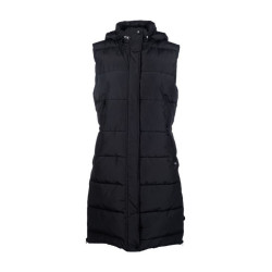 Colete acolchoado longo sem mangas Misty HKM Preto