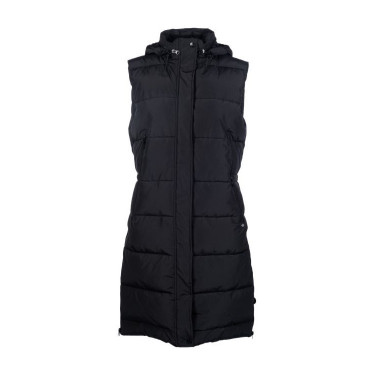 Colete acolchoado longo sem mangas Misty HKM Preto