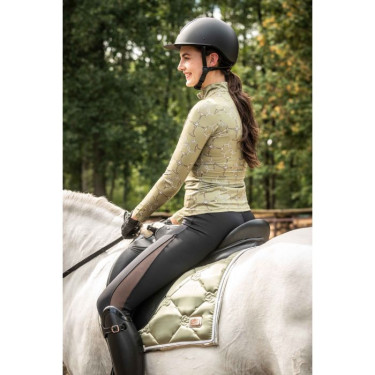 Legging Edinburgh Mesh fundo integral em silicone HKM Preto