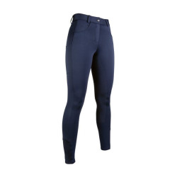 Calça Emma com fundo integral em silicone HKM Azul escuro
