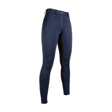 Calça Emma com fundo integral em silicone HKM Azul escuro