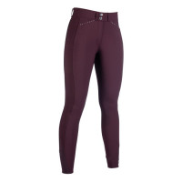Calça Helene com fundo integral em silicone HKM Castanho escuro