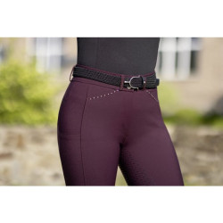 Calça Helene com fundo integral em silicone HKM Vermelho escuro