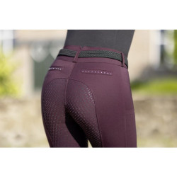 Calça Helene com fundo integral em silicone HKM Vermelho escuro
