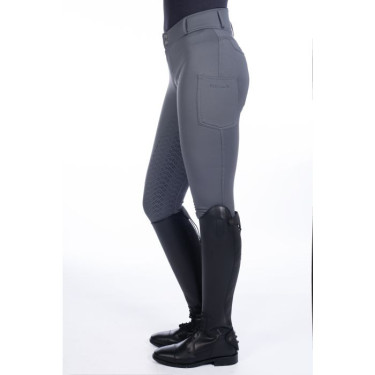 Calça Ruby com fundo integral em silicone HKM Cinzento