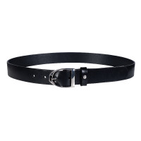 Cinto de couro Beth HKM Preto / prateado