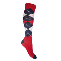 Meias Check Classico HKM Vermelho / azul-marinho modelo antigo Meias Check Classico HKM Vermelho / azul-marinho modelo antigo