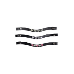 Frontais Hobby Horsing conjunto de 3 HKM Rosa / prateado Frontais Hobby Horsing conjunto de 3 HKM Rosa / prateado