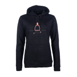 Moletom Estilo Esportivo Equestre HKM Preto / dourado rosa