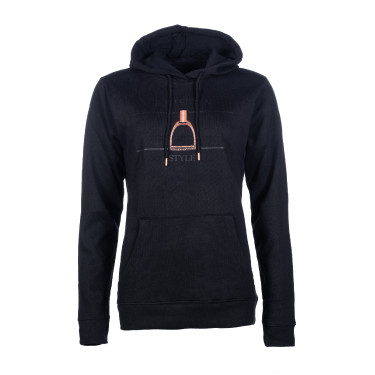 Moletom Estilo Esportivo Equestre HKM Preto / dourado rosa