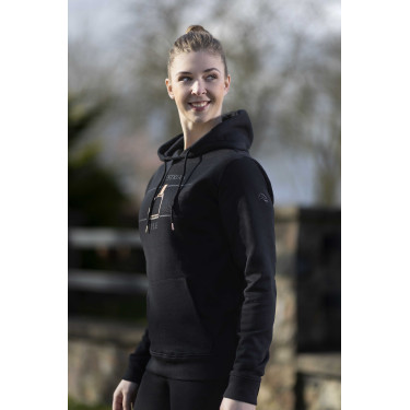 Moletom Estilo Esportivo Equestre HKM Preto / dourado rosa Moletom Estilo Esportivo Equestre HKM Preto / dourado rosa