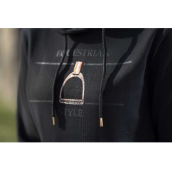 Moletom Estilo Esportivo Equestre HKM Preto / dourado rosa Moletom Estilo Esportivo Equestre HKM Preto / dourado rosa