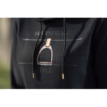 Moletom Estilo Esportivo Equestre HKM Preto / dourado rosa Moletom Estilo Esportivo Equestre HKM Preto / dourado rosa